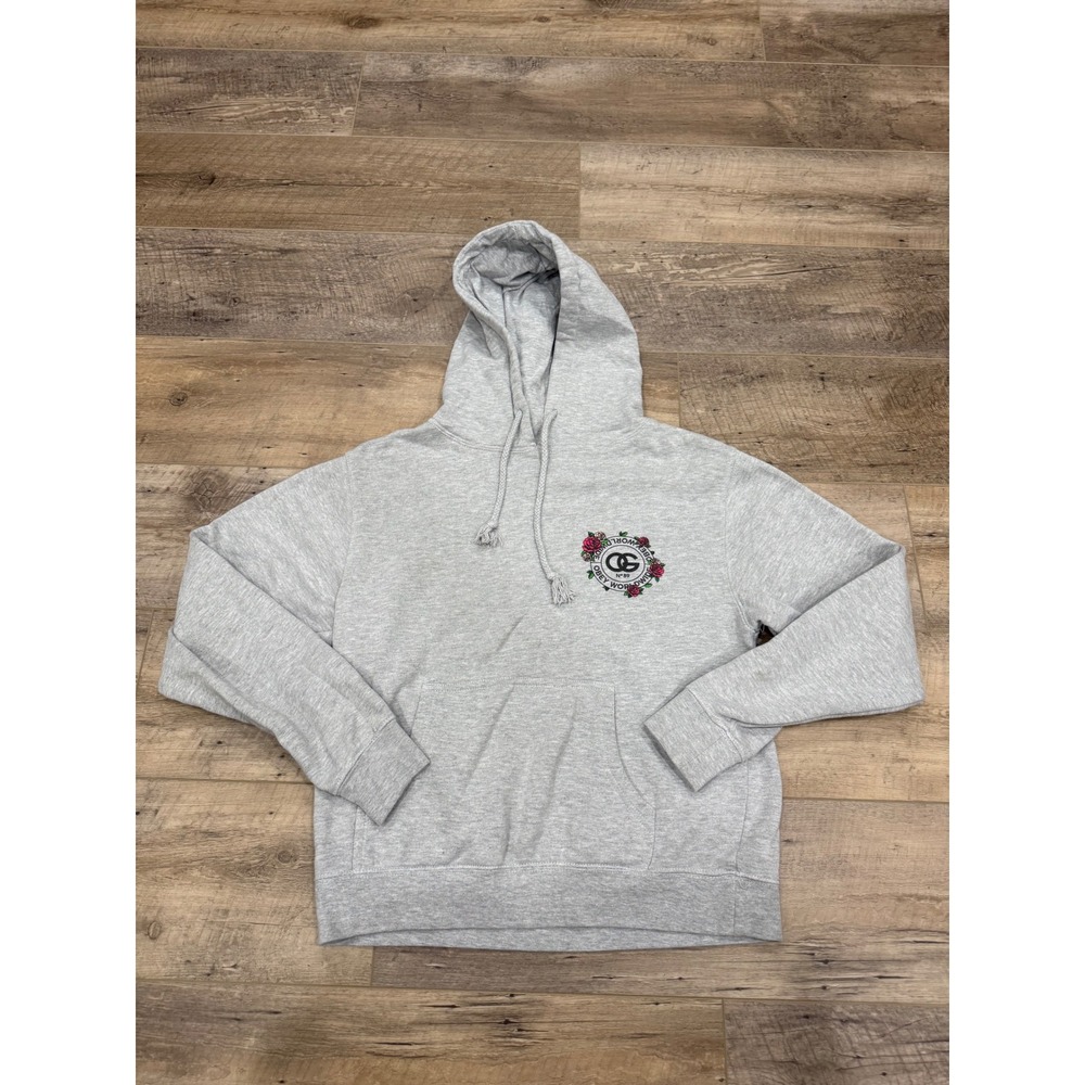 Obey‎ Propaganda N89 OG Worldwide Rose Floral Gray Pullover Hoodie Mens Medium